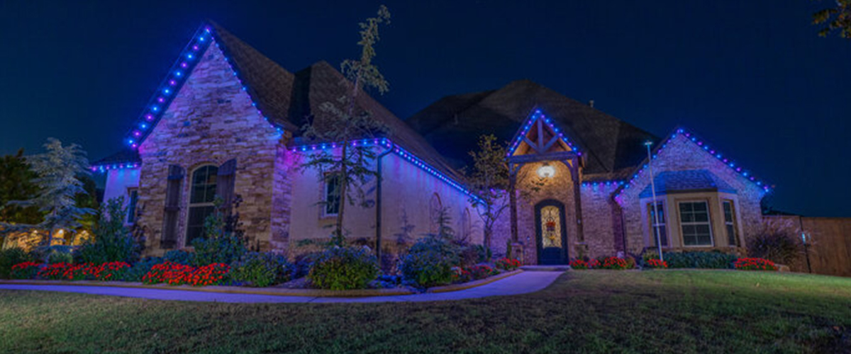 Trimlight of Long Island programmable lighting system installed on a house.